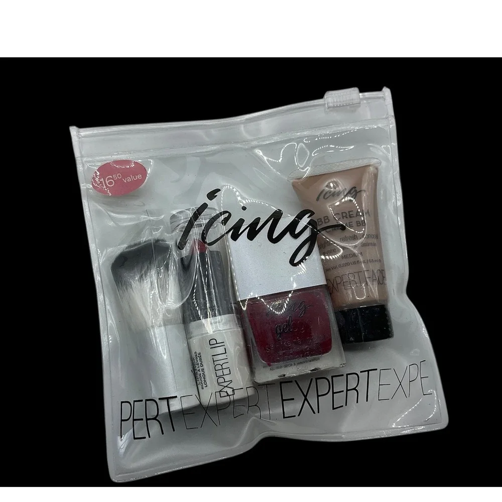 ICING Expert‎ Lip BB Cream Nail Polish Brush Makeup Set 4 Pc Value